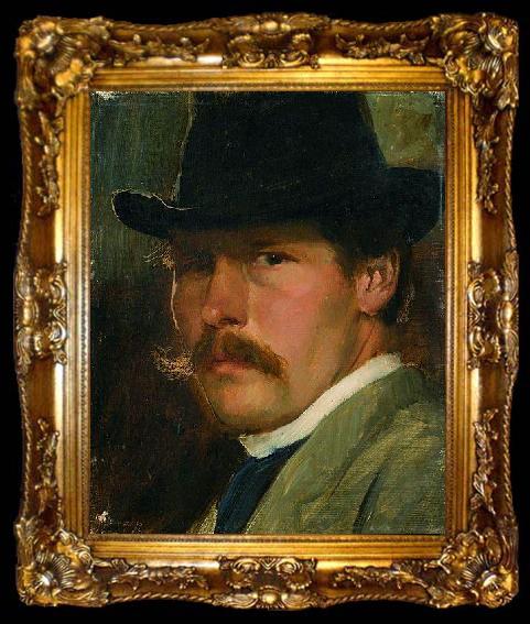 framed  Paul Raud Self-Portrait with a Hat, ta009-2
